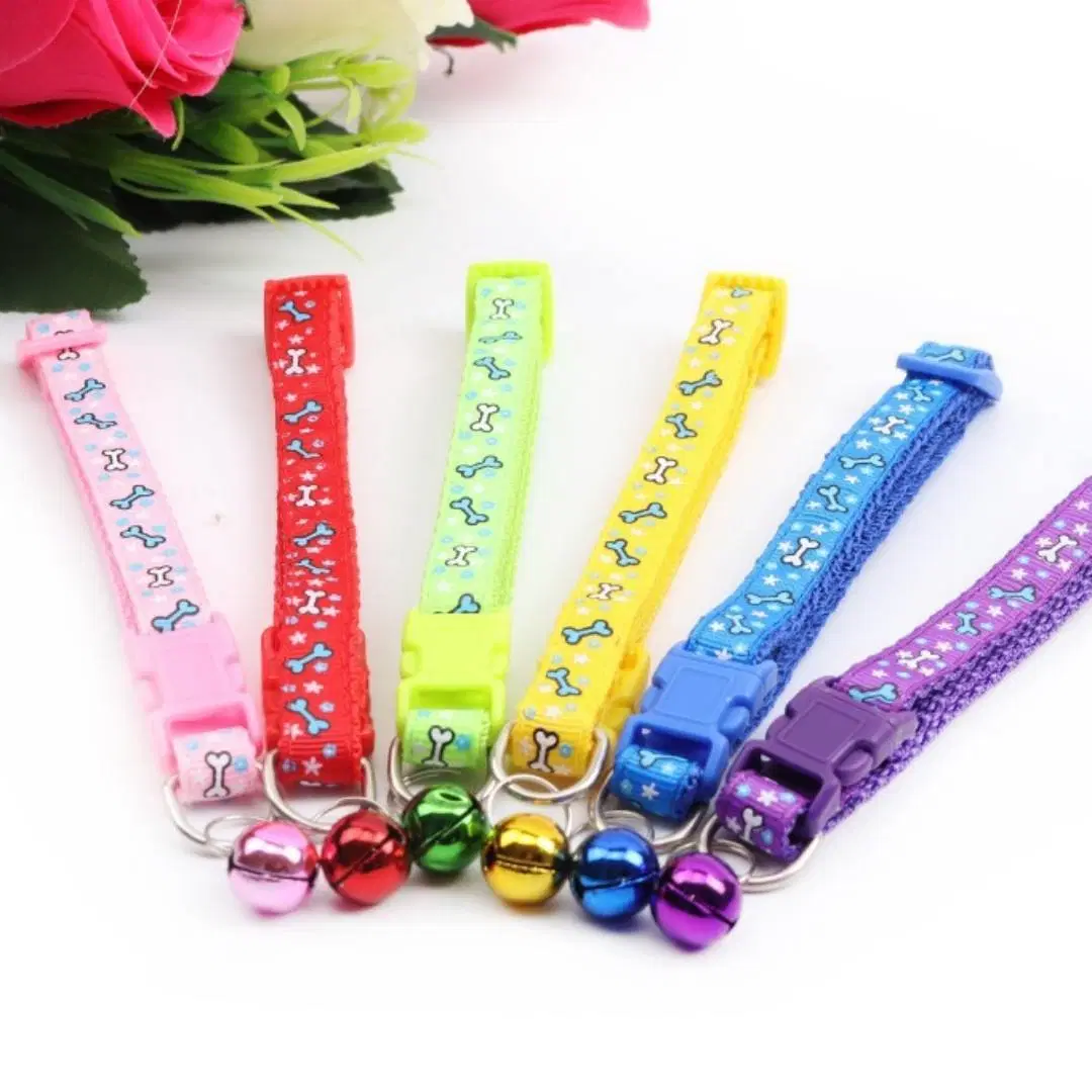 Design Adjustable Bell Bow Dog Cat Collar