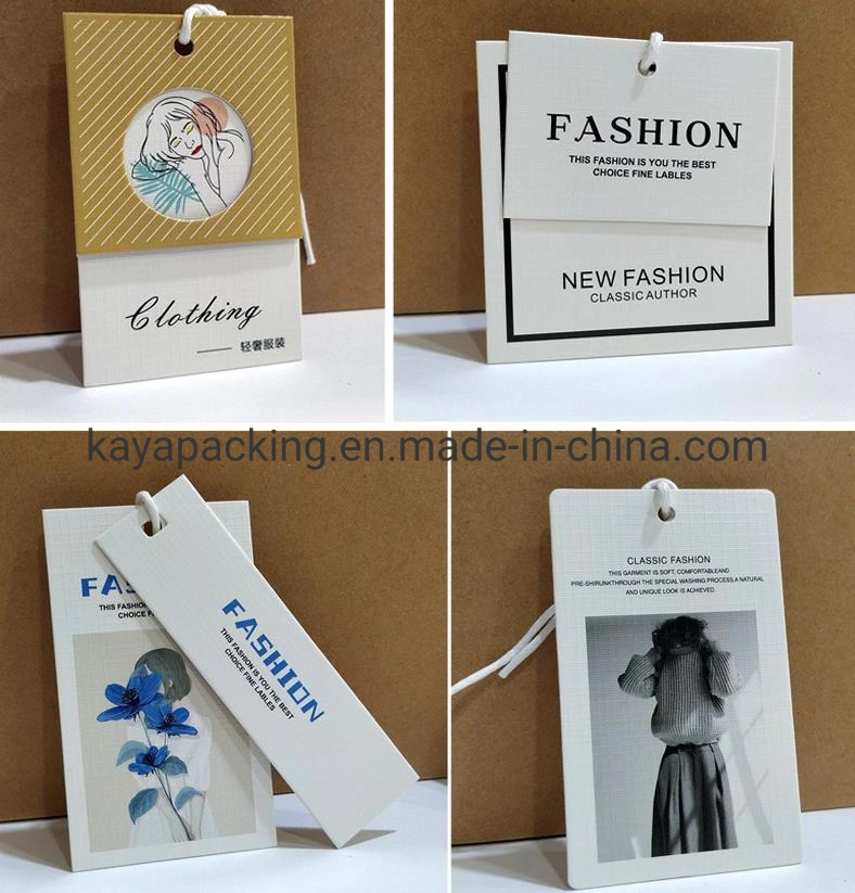 Logo personnalisé de luxe Hang Tag Vêtements d'étiquettes de papier Premium pour les vêtements