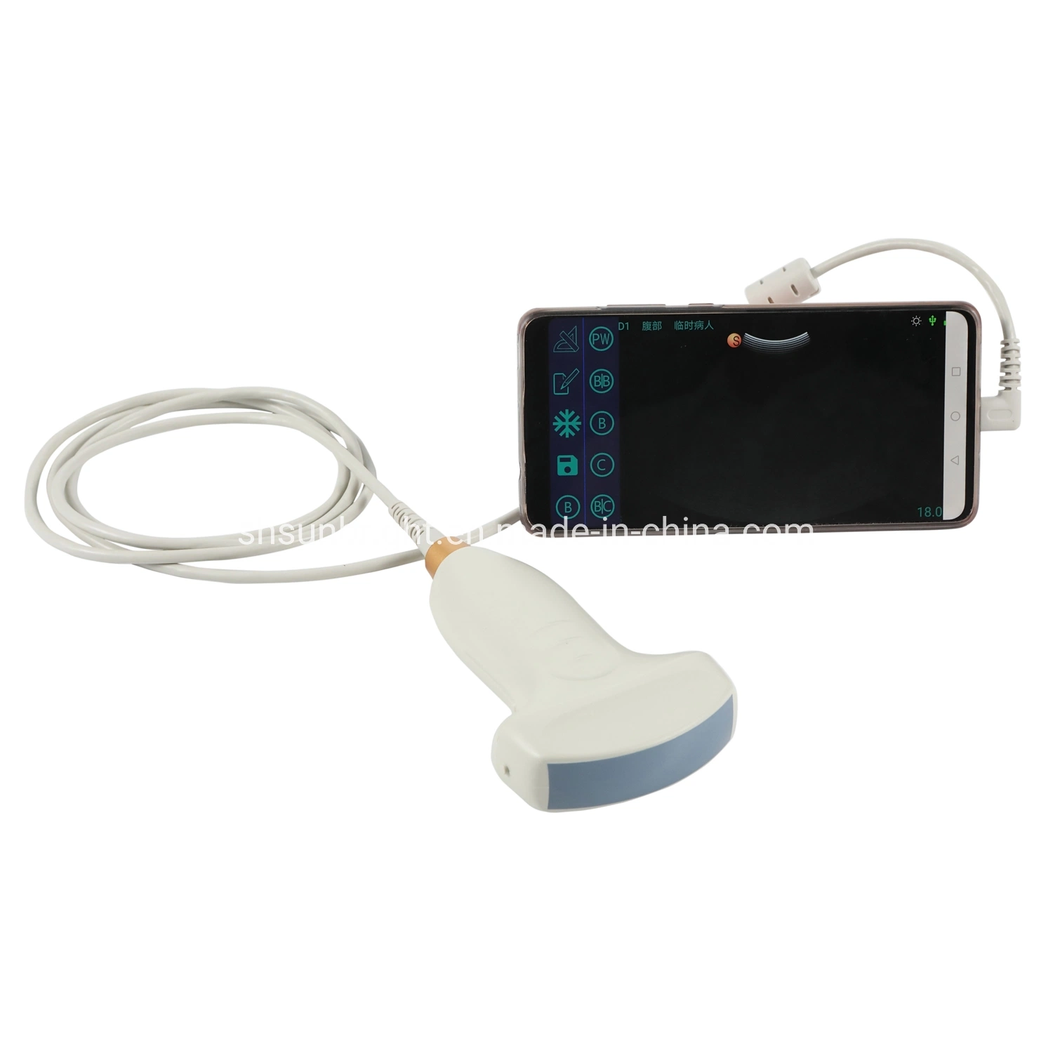 Transdutor de ultrassons USB com sonda Sunbright Ultrasonido Portatil com CE