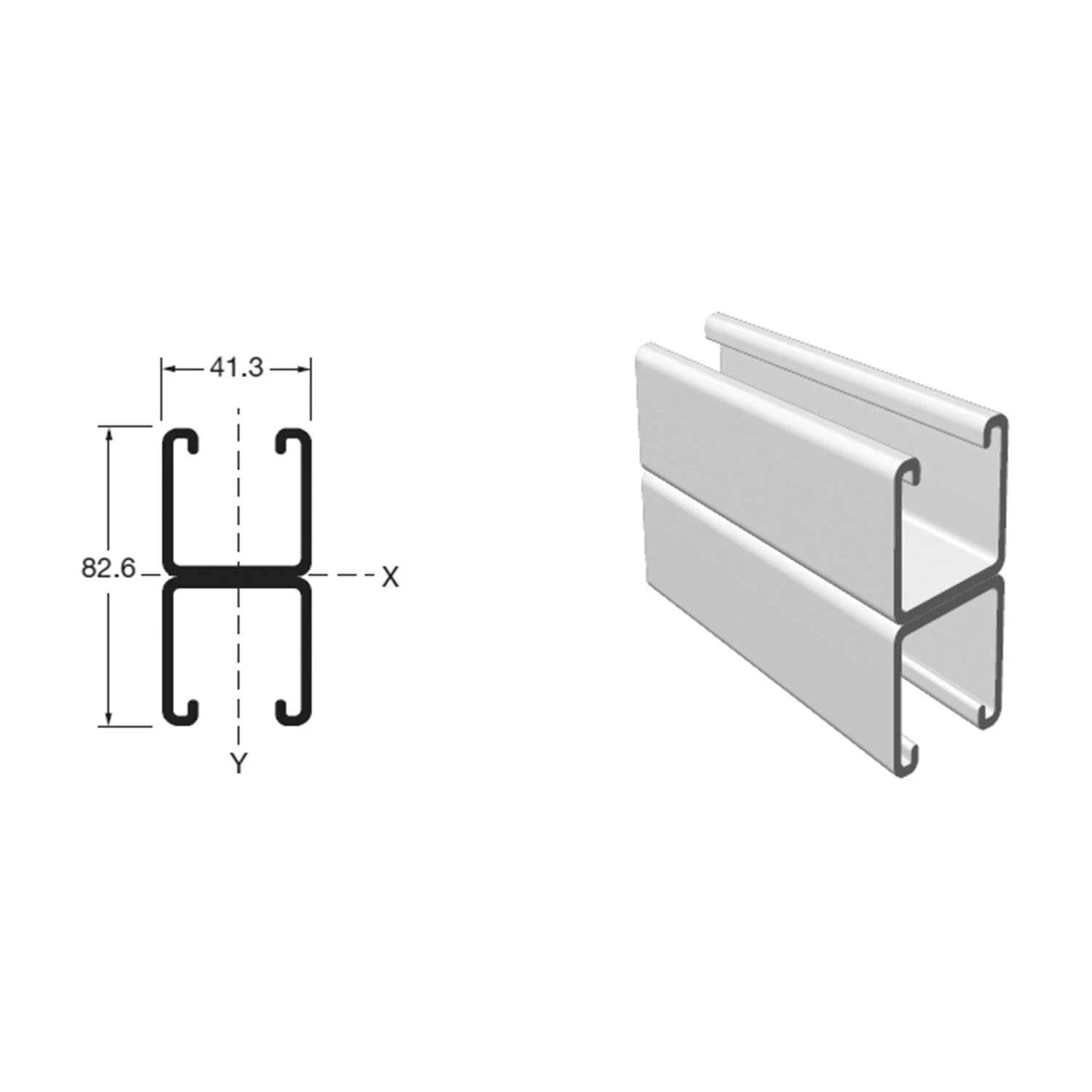 41X82mm Back to Back Welded Strut Channel