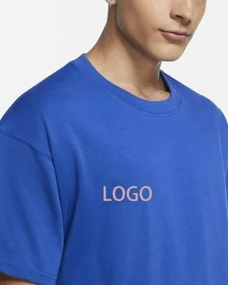 Fabricando t-shirts de ginásio Custom Blue Stylish Loose Fit para homem