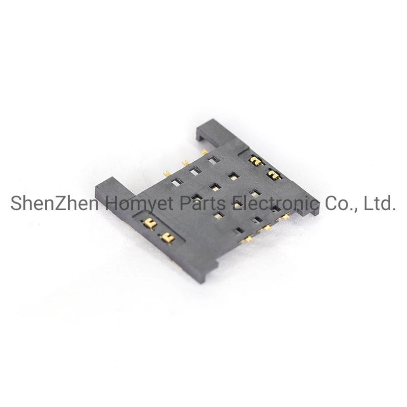 SD Card Connector Short Type SIM Card Holder 2.54 Spacing 6p Gold Plated Simple Card Connector Female Holder