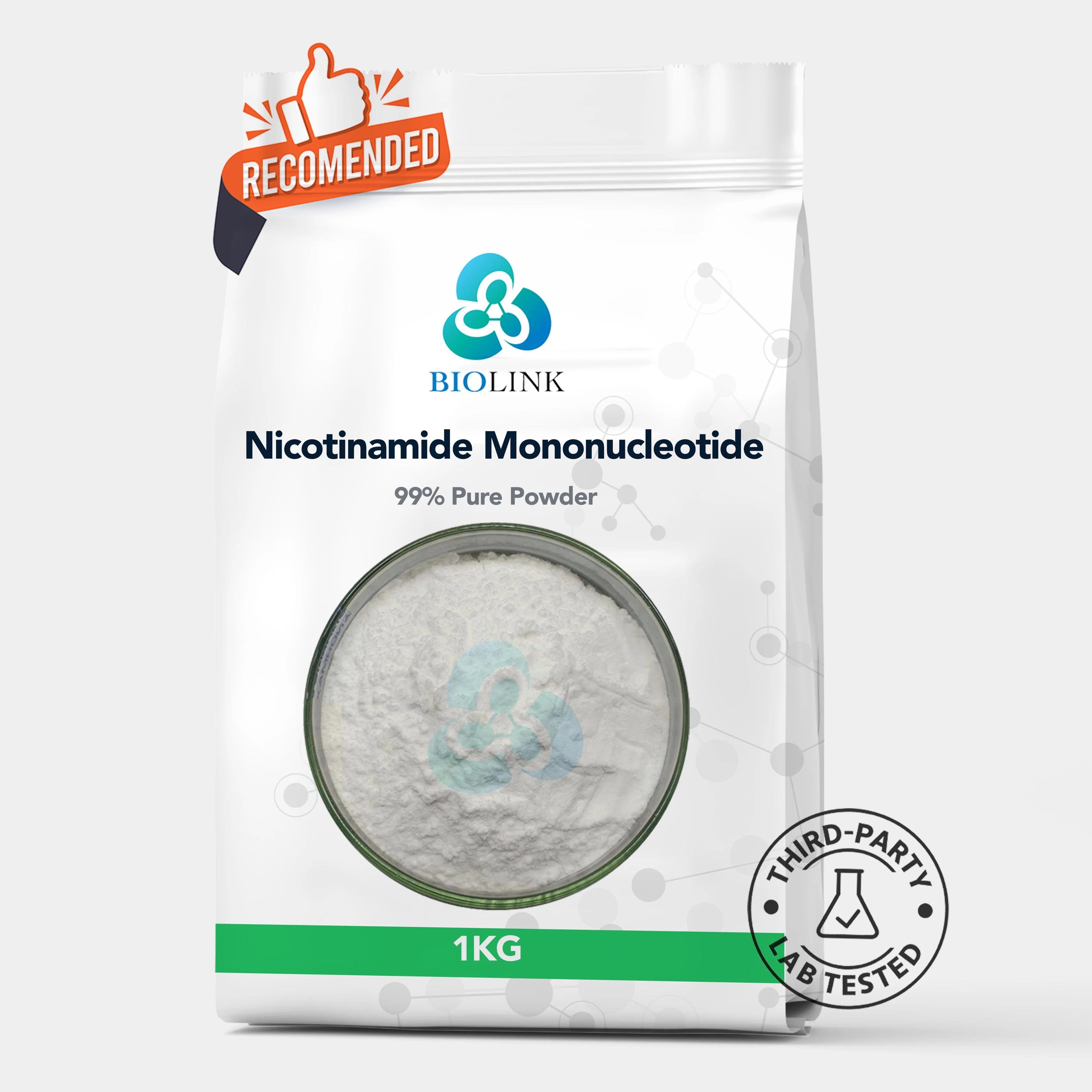 Un 99% de alta pureza de la nicotinamida Mononucleotide Coenzima Q10 Nmn Cápsulas Suecia Warehouse CAS: 1094-61-7