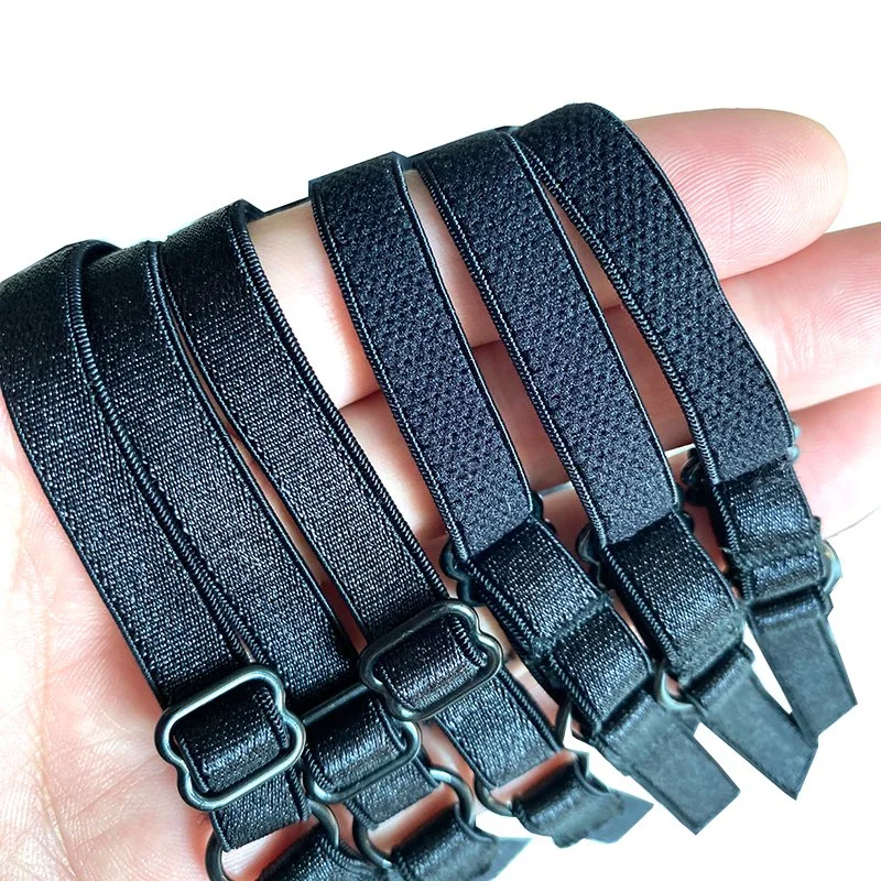 Wholesale/Supplier 3/8 Inch Nylon Black Adjustable Nylon Bra Strap Shoulder Elastic Bra Strap