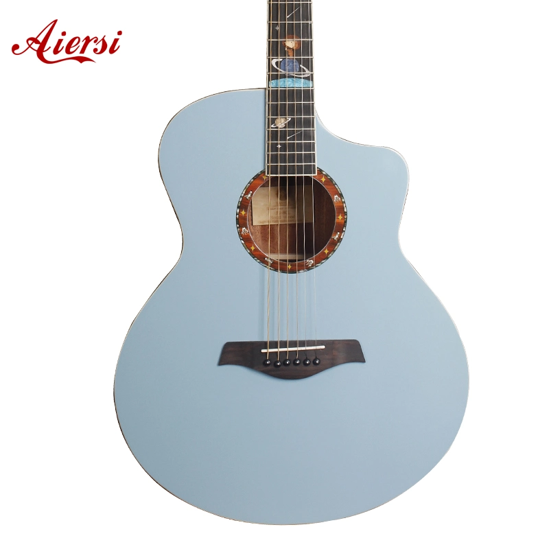 Aiersi 40inch Solid Top Spacestar Stil akustische Gitarre für Gitarre Liebhaber