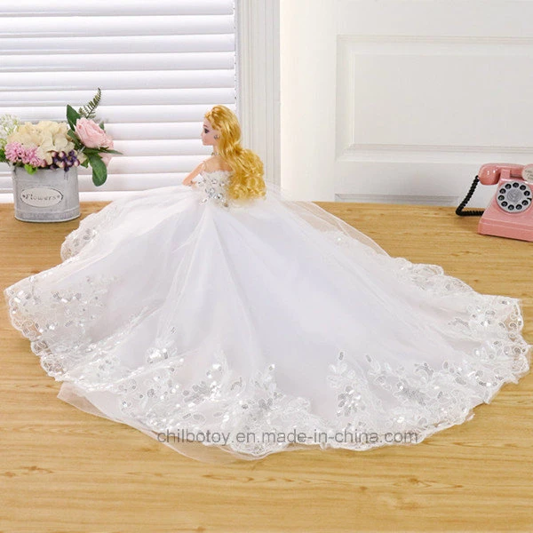 Wedding Dress Girl Plastic Bridal Doll as Gift