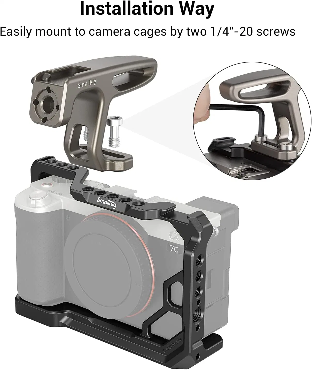 Mini Smalrig asa superior para vlogging ligero cámaras con tornillos de 1/4"-20 - HTS2756