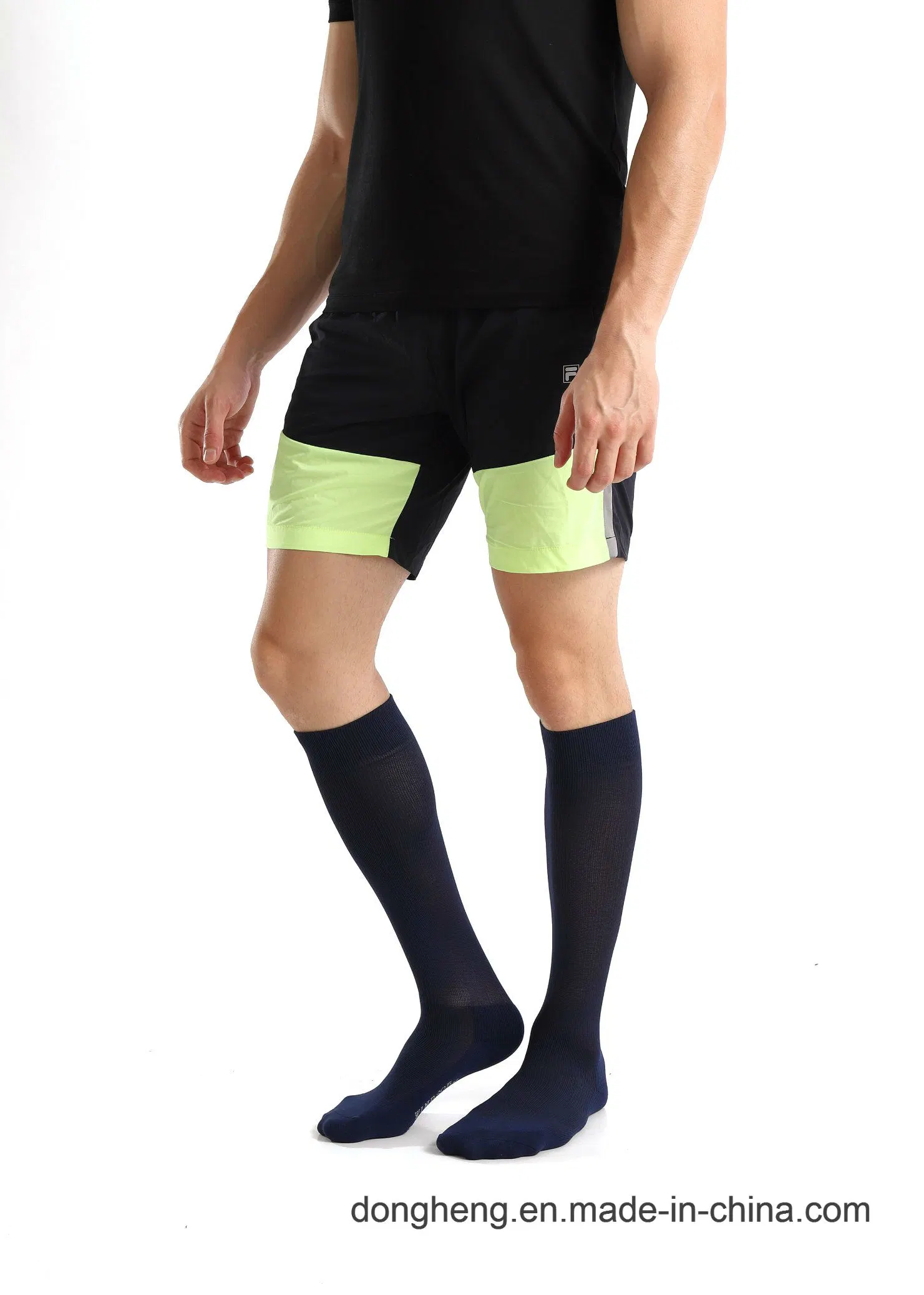 Soporte Knee-High graduado de la compresión de algodón Color Blocking calcetines para hombres y mujeres