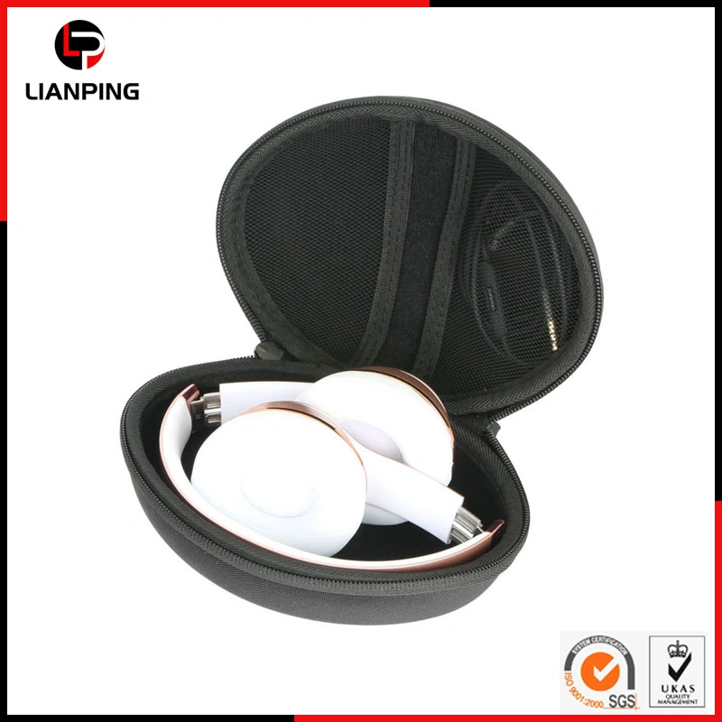 Custom Waterproof Shockproof Portable Hard Shell Carrying Storage EVA Earphone Case with Mesh Pocket