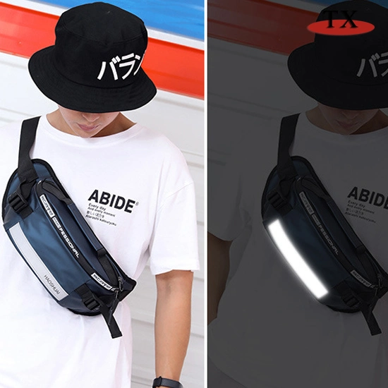 Fashion Outdoor Reflective Stripe Chest Bag Running Close-Fitting Waist Bag