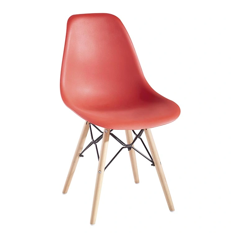 Modern Wholesale/Supplier Price PP Back Outdoor Chair Wood Leg Plastic Chair Furniture