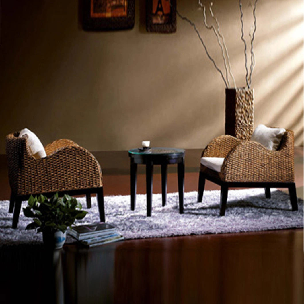 Classic Style Luxury Living Room Wicker Chairs Dining Room Natural Rattan Furniture Set Table and Chair