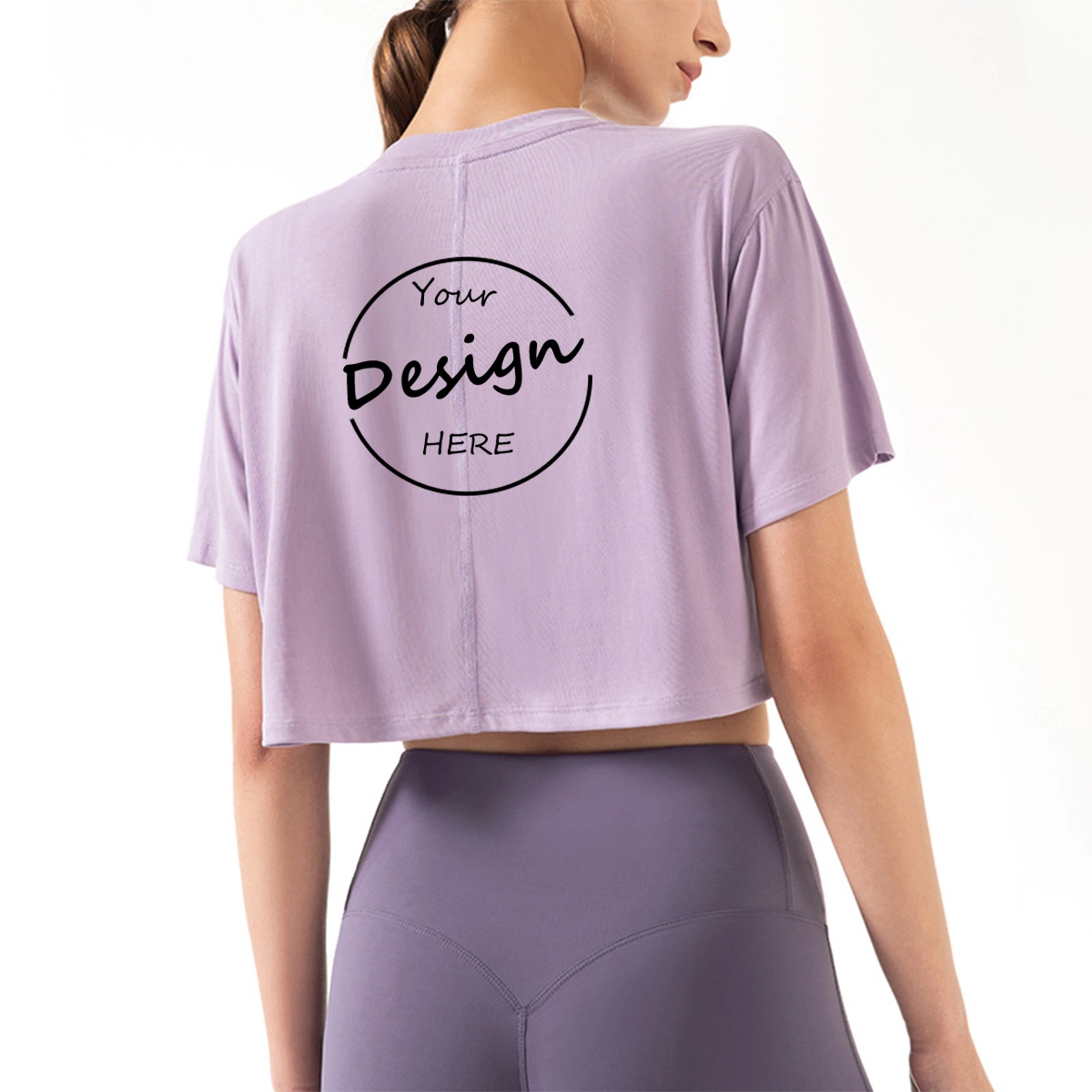 Personalizado de alta calidad de diseño de moda de algodón suave de ejercicios de Gimnasia Deportes de la cosecha de Chica Top camisa para mujer