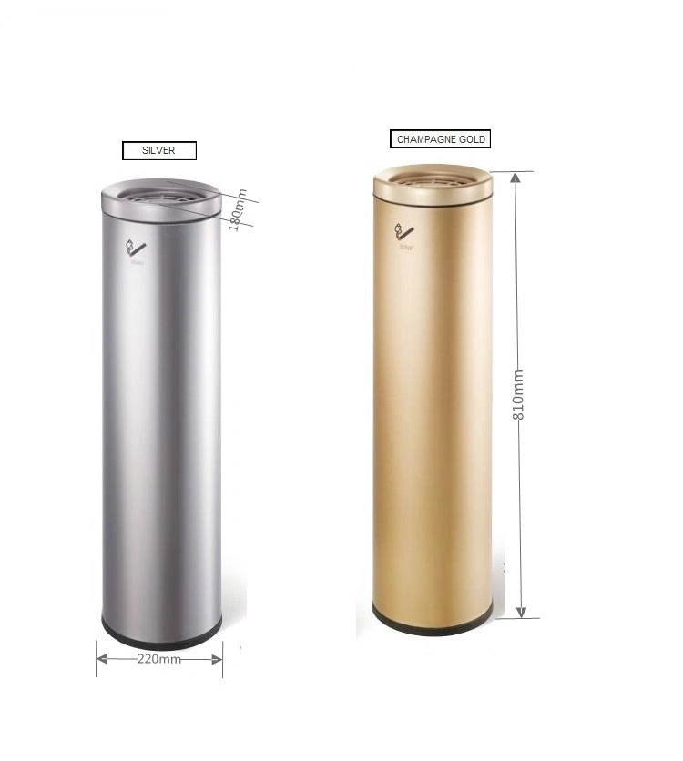 Ashtray Cigarette Butt Bin Stainless Steel Outdoor Smoker Pole Standing Ashtray with Lock