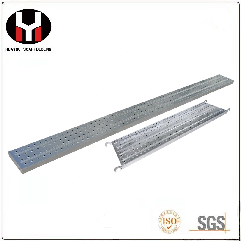 Portable Antiskid Perforated Plank Welded Hooks Metal Decking Steel Board Scaffolding Plank Scaffold with High Load Capacity