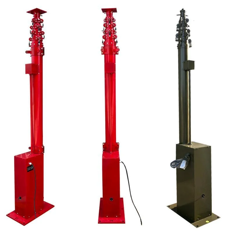 Electric Powered Telescopic Mast Tower for Hf, VHF, UHF and Shf Wireless Communications