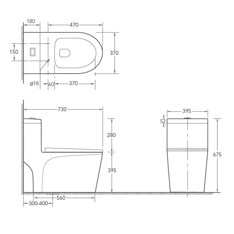 Wholesale/Supplier Sanitary Ware Ceramic White Color S-Trap 300mm One Piece Toilet with Soft Seat Cover Commode