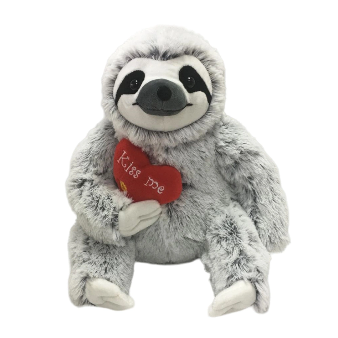 Valentines' Day Soft Sloth Animal with Heart Factory CE Plush Stuffed Toys