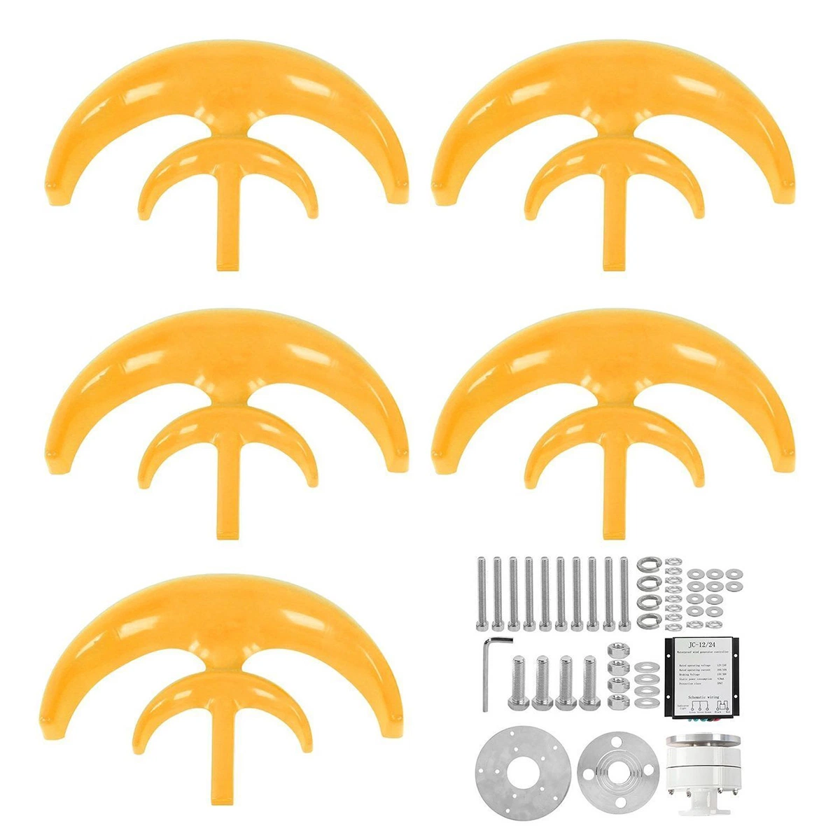 200W 24V 12V AC Linterna 5 Hojas Kit motor generador de turbina eólica de eje vertical
