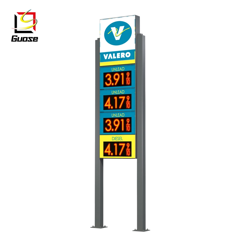 Solar Road Directional Pylon Sign for Gas Station in LED Displays