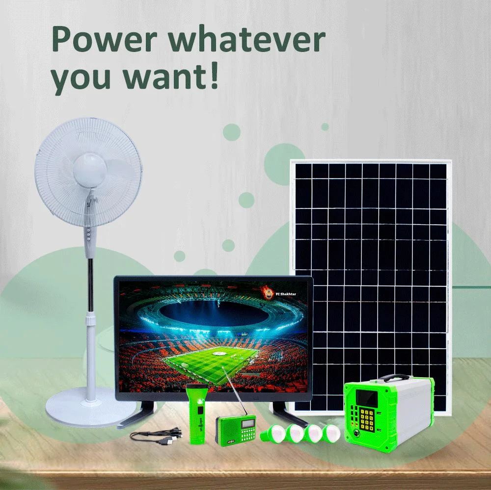 Solar Panel Kit Home Lighting Could Power DC TV, Fan, Sewing Machine, Hair Clipper