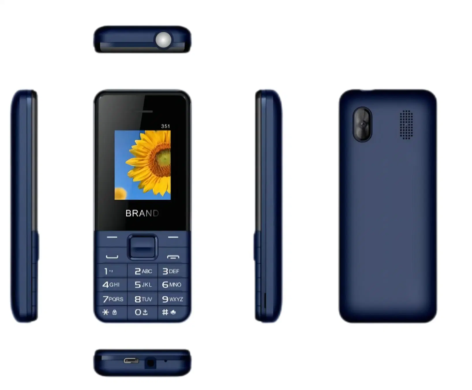 Small 2g Feature Bar Phone with Large Battery Support Dual SIM Cards