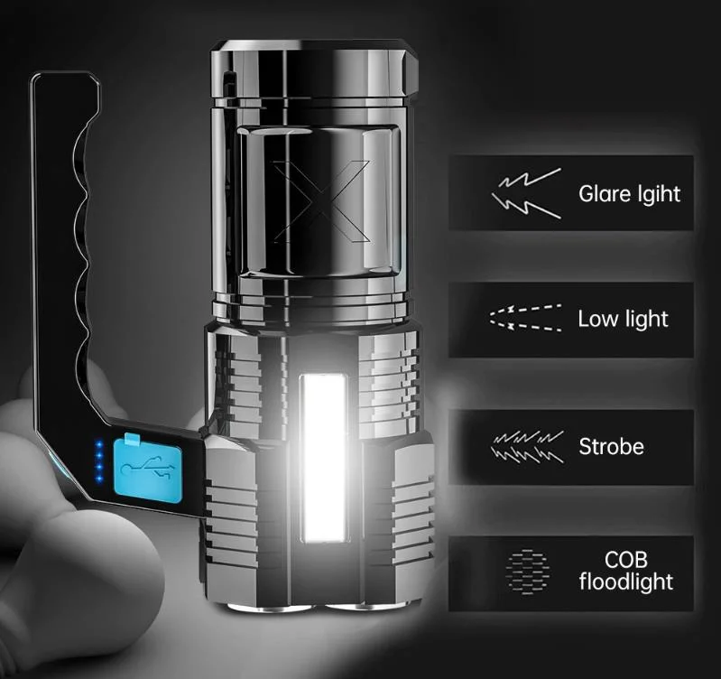 OEM Rechargeable Searchlight Search Light Power Style Portable Lighting Plastic Flashlight LED Torch