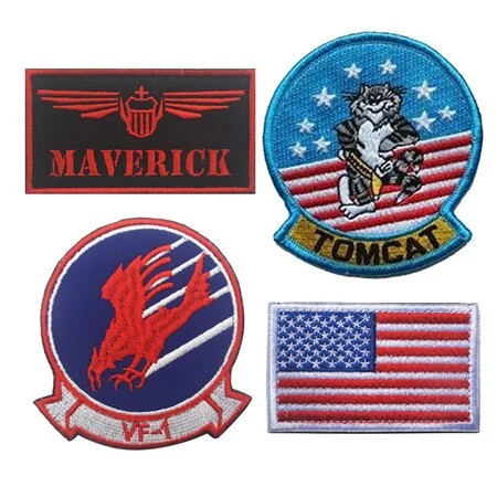 Personalización de la fábrica de Parches de insignias para Chaqueta Top Gun, vuelo de prueba, Maverick Ranger, VF-1, Tomcat, arma de combate de la Marina estadounidense, el escuadrón de la escuela