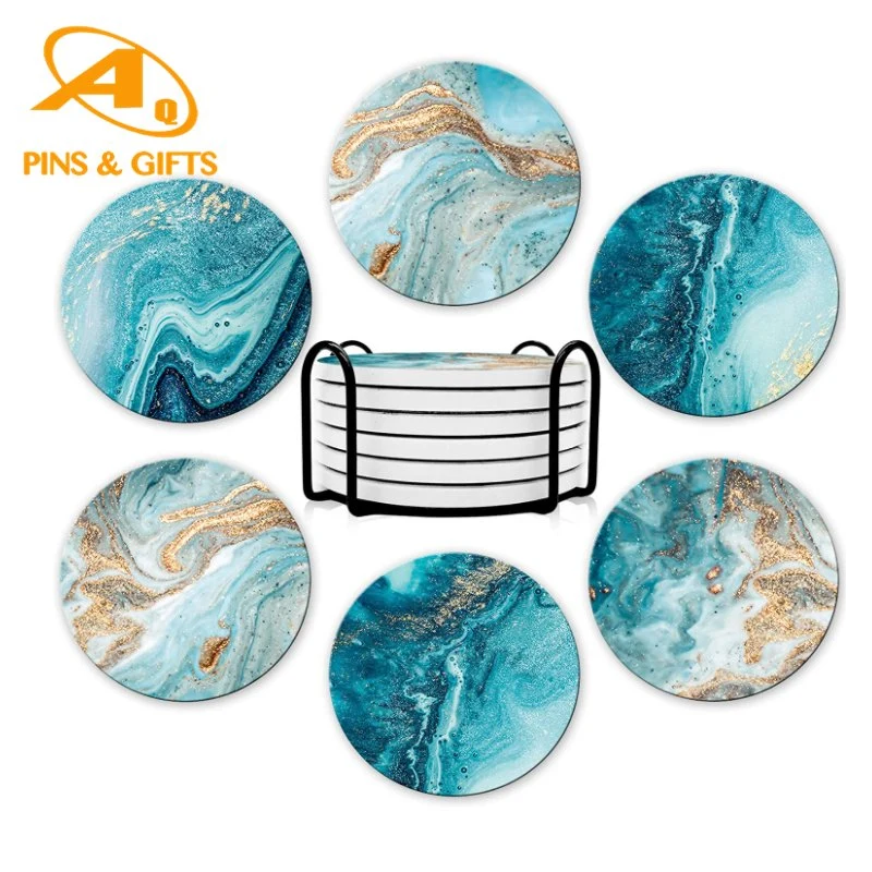 Tablemats for Drinks Marble Surface Pattern, Cups Place Mats for Home Decor Fabric Bar EVA Placemat Ceramic Coaster Desk Table Place Mat