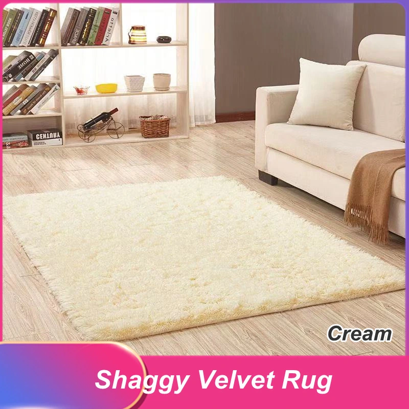 Polyester PV Plush Area Shaggy Rug Pad with Dotted or PVC Back Plush Blanket Carpet Rug