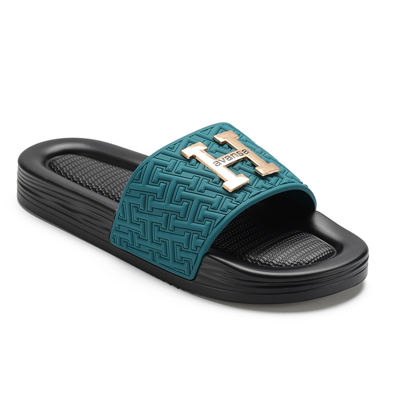 Henghao OEM Customized Metal Buckles Unisex Soft PU Unisex Slide Sandals Custom Slippers Manufacturers in China