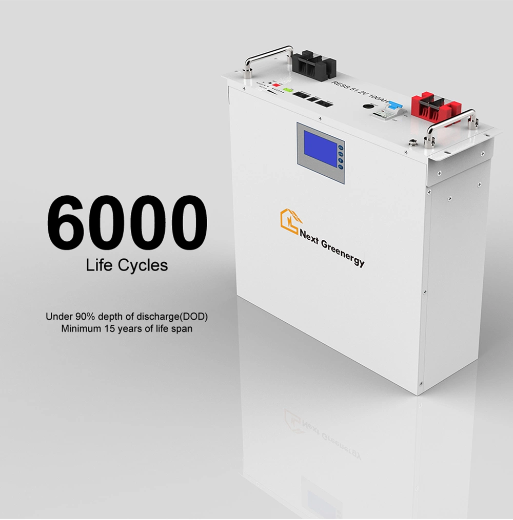 Wandmontierte 5kw 51,2V 100Ah LiFePO4 Batterie Haus Solar Energy Storage Systembatterie