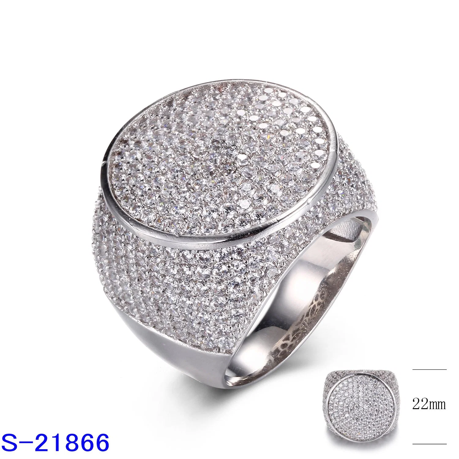 Wholesale/Supplier 925 Sterling Silver Fashion Hip Hop Pop Jewelry Micro Pave Zircon Stone Ring for Men