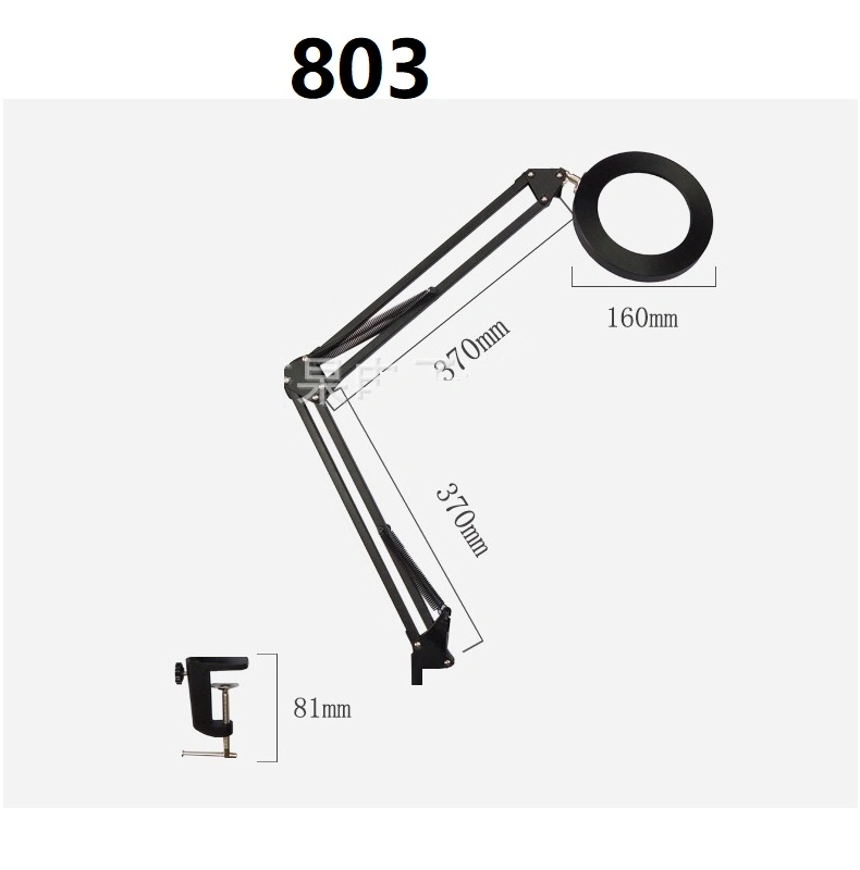 USB Desktop Magnifying Lamp LED Working Lamp Dimmable Clamp Beauty Inspection Magnifier Lamp