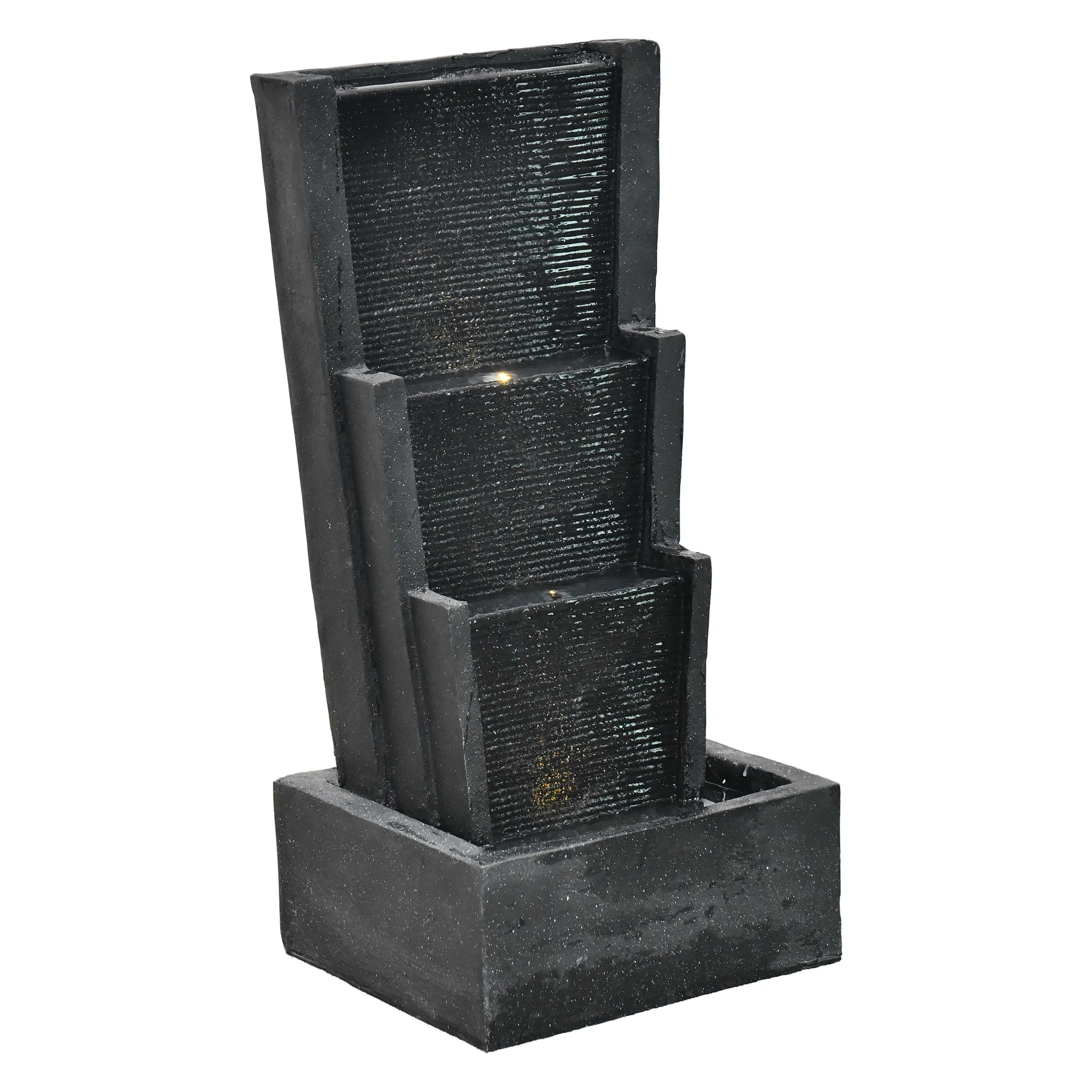 Outdoor Resin Waterfall Slate Fountain with LED Lights