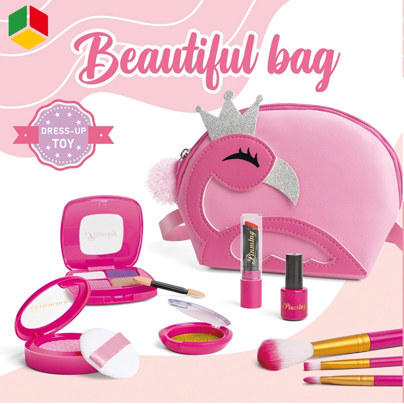 QS niños jugar Juguetes niños Juguete Casa de Juego de niñas Juguete hermosa Moda Rosa Bolsa de almacenamiento Accesorios Kits Makeup Herramientas Establecer juguetes cosméticos para niñas