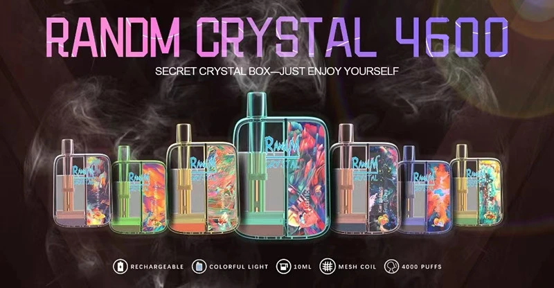 Neu Ankunft Vape Schöne Private Design Randm Crystal 4600 Puffs Großhandel Vape Pen mit RGB-Leuchten