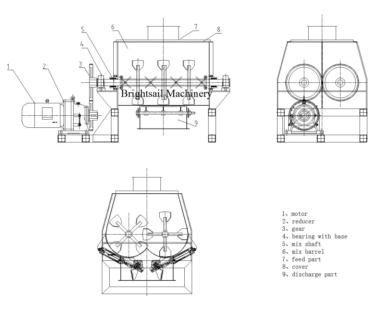 Charcoal Vitamin Premix Pharmacy Herbal Medicine Cow Feed Maize Meal Powder Mixer Mixing Machine