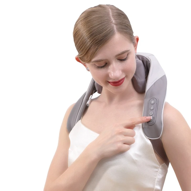 Neck and Back Massager with Soothing Heat Wireless Electric Deep Tissue Kneading Massage