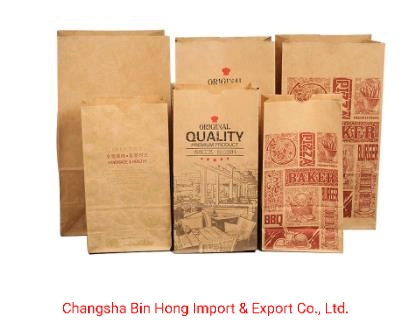 Custom Printed Kraft Paper Lunch Bags with High quality/High cost performance 