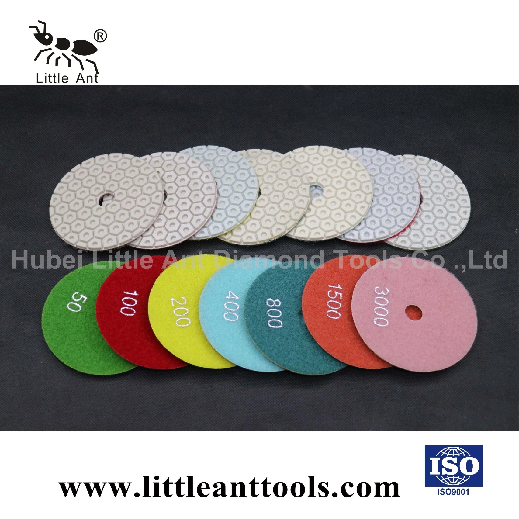 4"/100mm New Hexagon Diamond Grinding Plates Hardware Tools Polishing Pad for Stone White