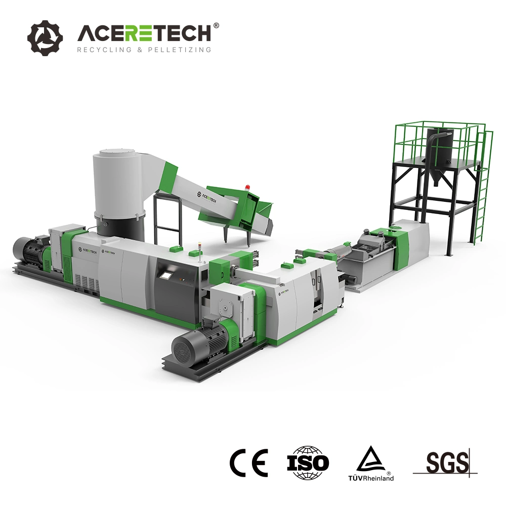 Aceretech Hot Sale Plastic Recycling Granulating Pelletizing Machine with CE/ISO/TUV/BV Certificates