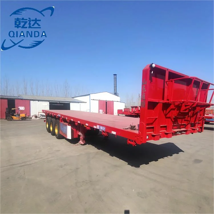 New Three-Axle Low Bed Freight Trailer for Sale in Uzbekistan