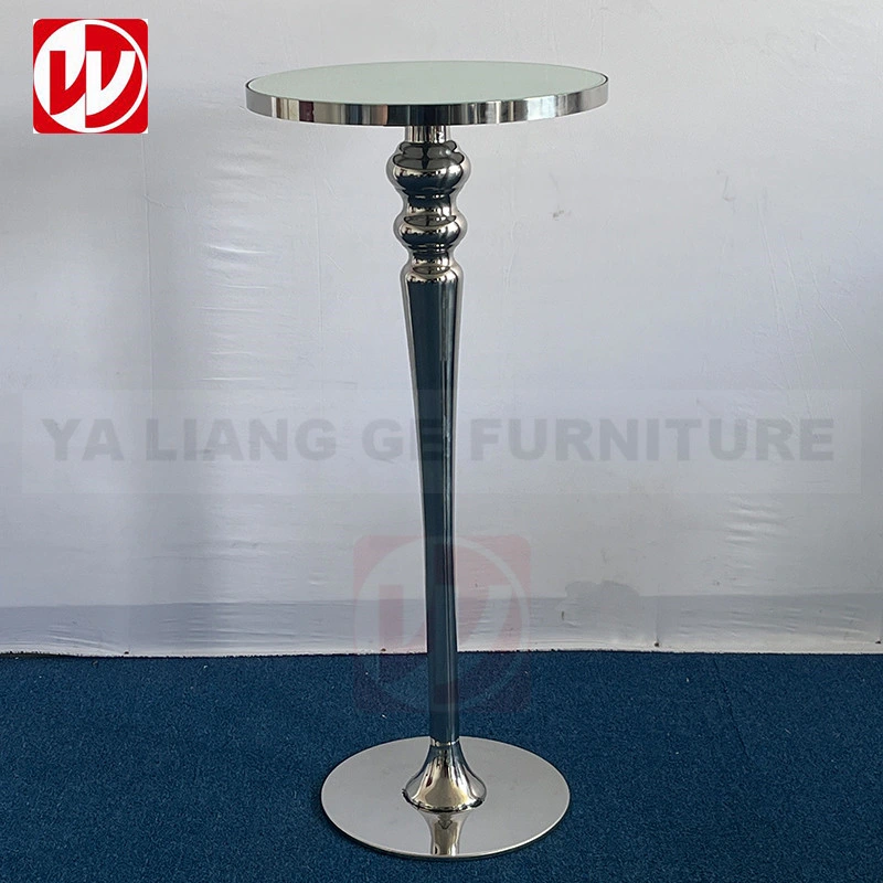 Outdoor Garden Furniture Silver Stainless Steel High Bar Table Event Cocktail Table