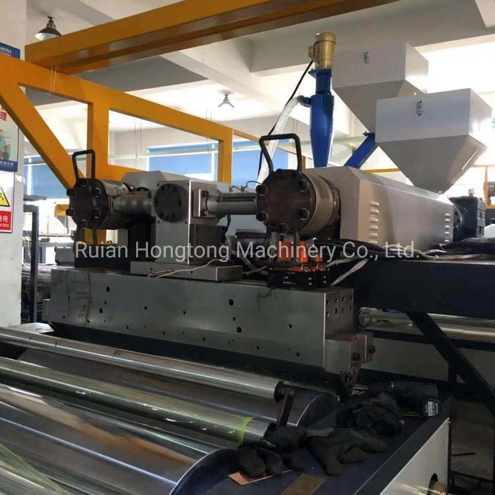 Twin Screw Double Dual 2-Layer Co-Extrusion LLDPE Mldpe Viscous Masterbatch Polyisobutylene Glue PE Plastic Extruding Stretch Film Making Extruder Machine Line