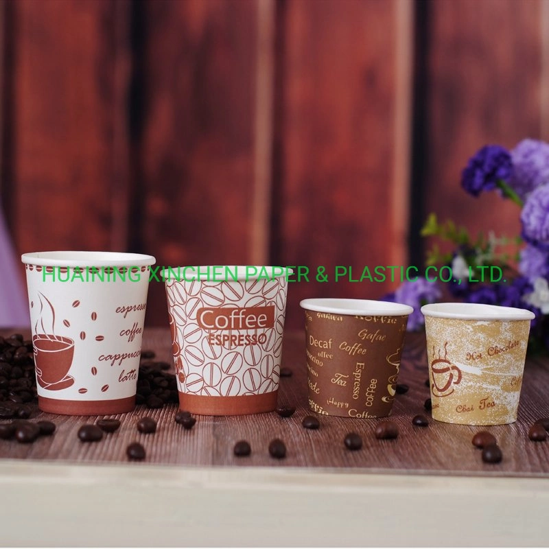 Original Factory Custom Company Logo Printed Disposable Single Wall Paper Cups for Hot Coffee