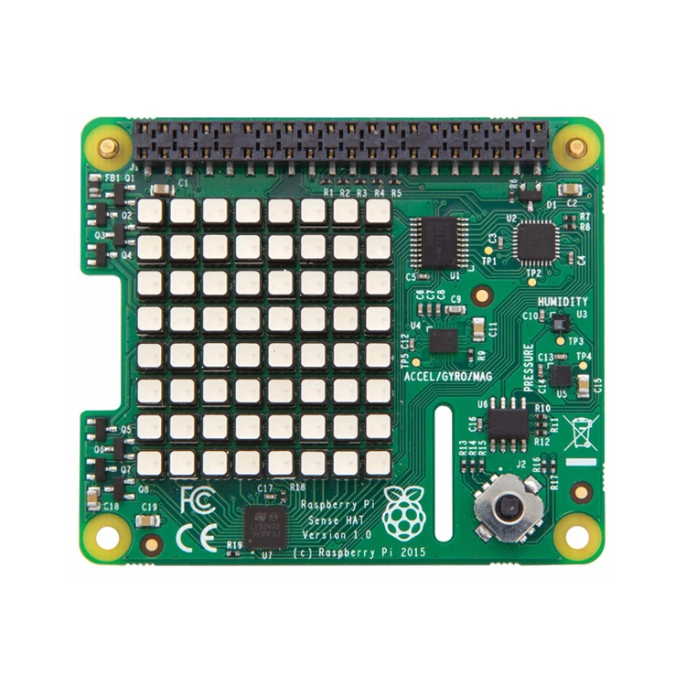 PI Raspberrypi-Sensehat Raspberry Pi Sense Hat مع أجهزة استشعار الاتجاه والضغط والرطوبة والحرارة