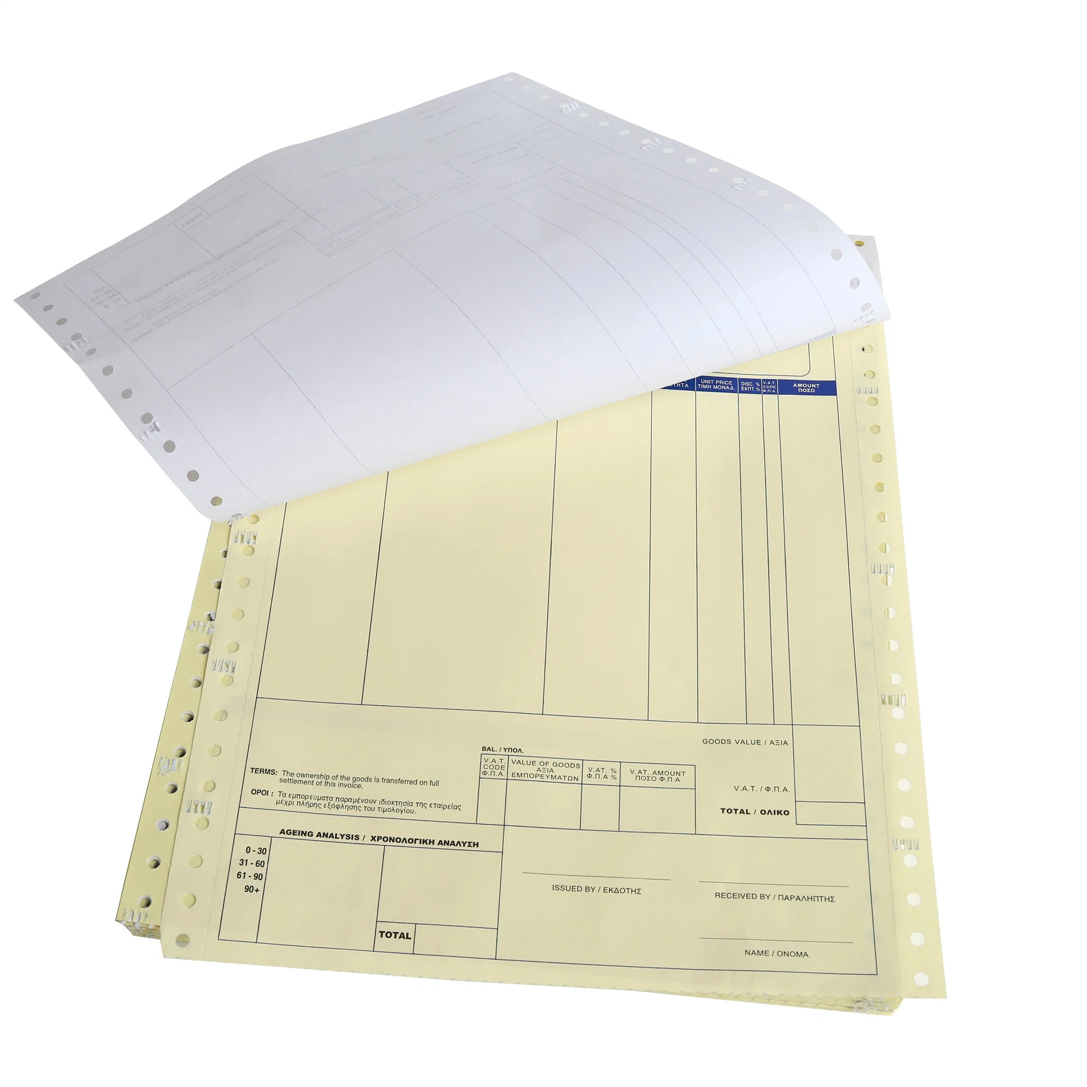 OEM Computer A4 A3 Size Copy Form Invoice 2 3 4 Ply Continuous Carbonless Printing Paper