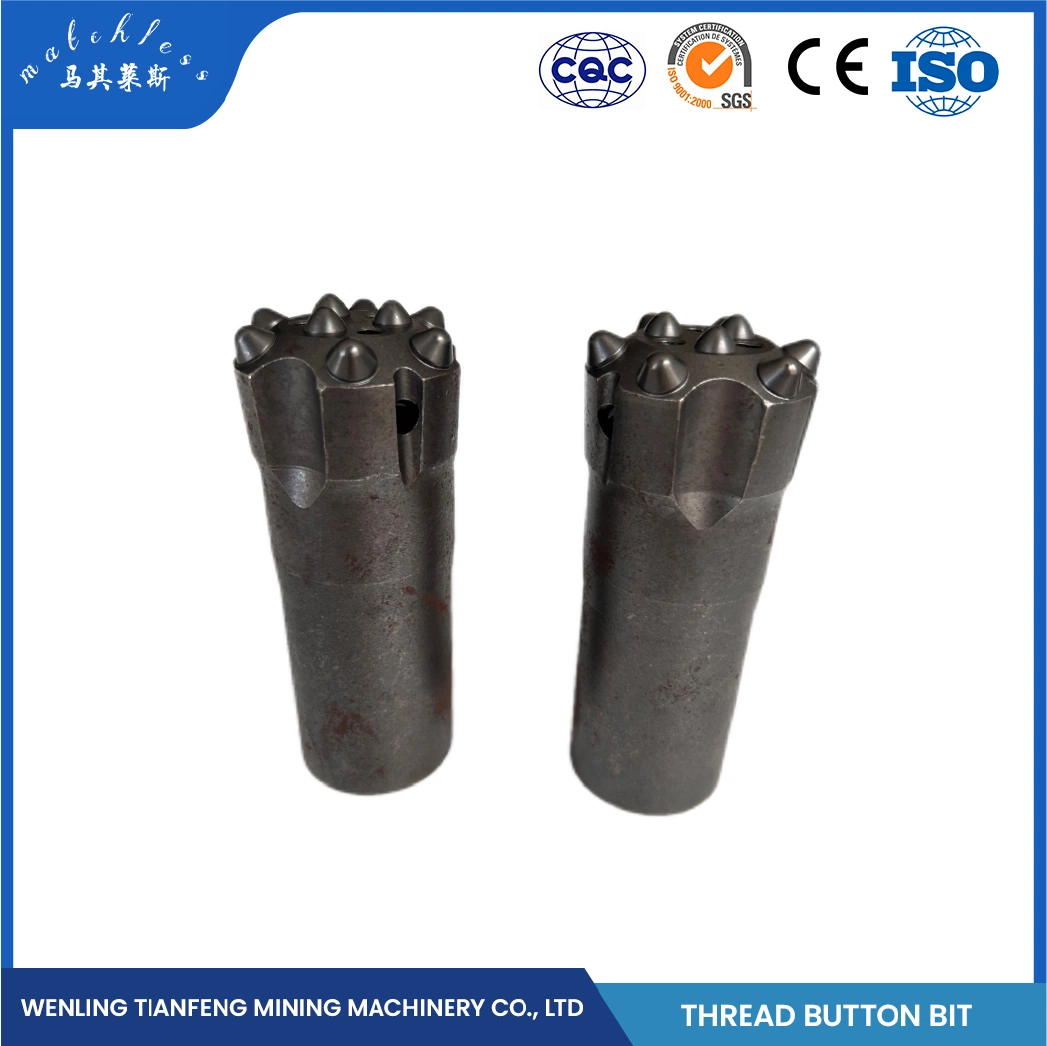 T38 64mm 9 Buttons Threaded Rock Drill Bit Round Hole Quarrying Iron Mining