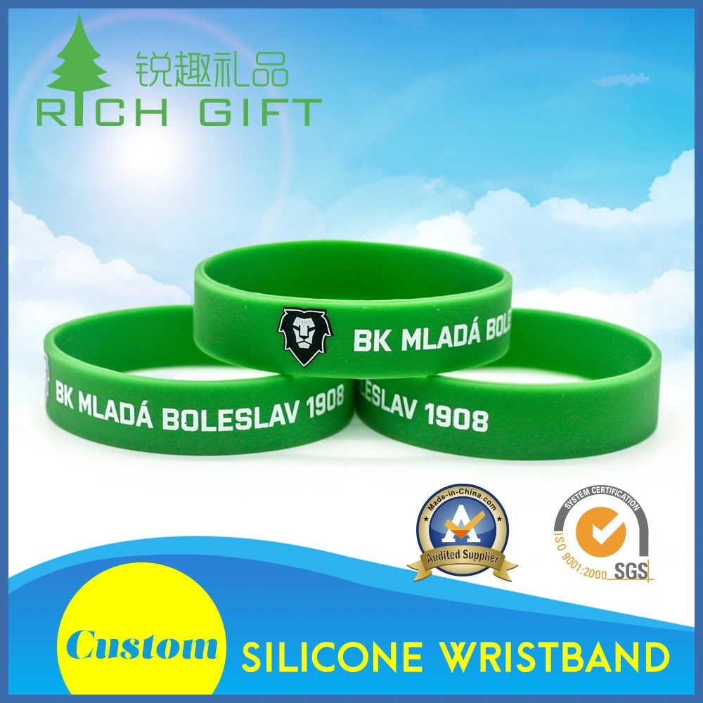 Custom Silicone Wristband Keychains with Embossed Logo for Promotion Gifts